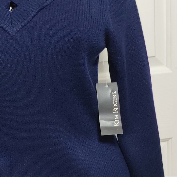 Kim Rogers Navy Sweater, Small, NWT - Picture 4 of 8